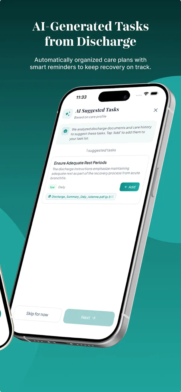 MaxAlly auto-generates a care plan from the discharge documents