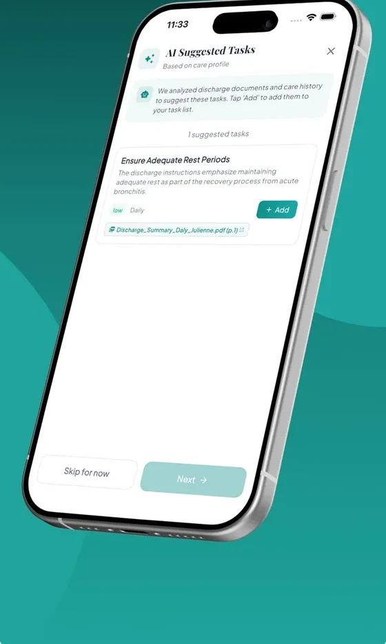 MaxAlly: tasks suggested from the discharge documents