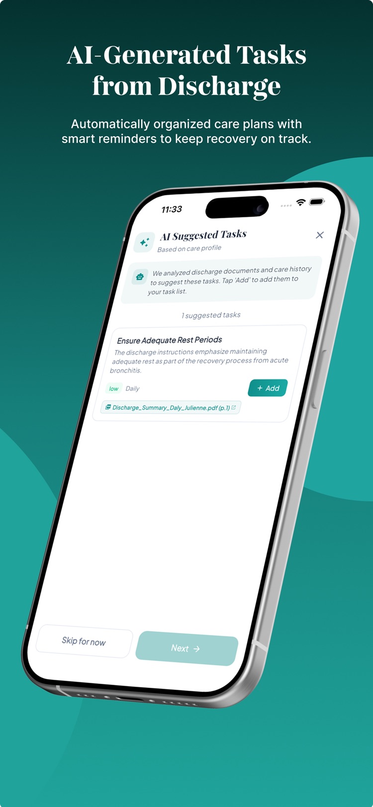 MaxAlly — care tasks built automatically from the discharge documents